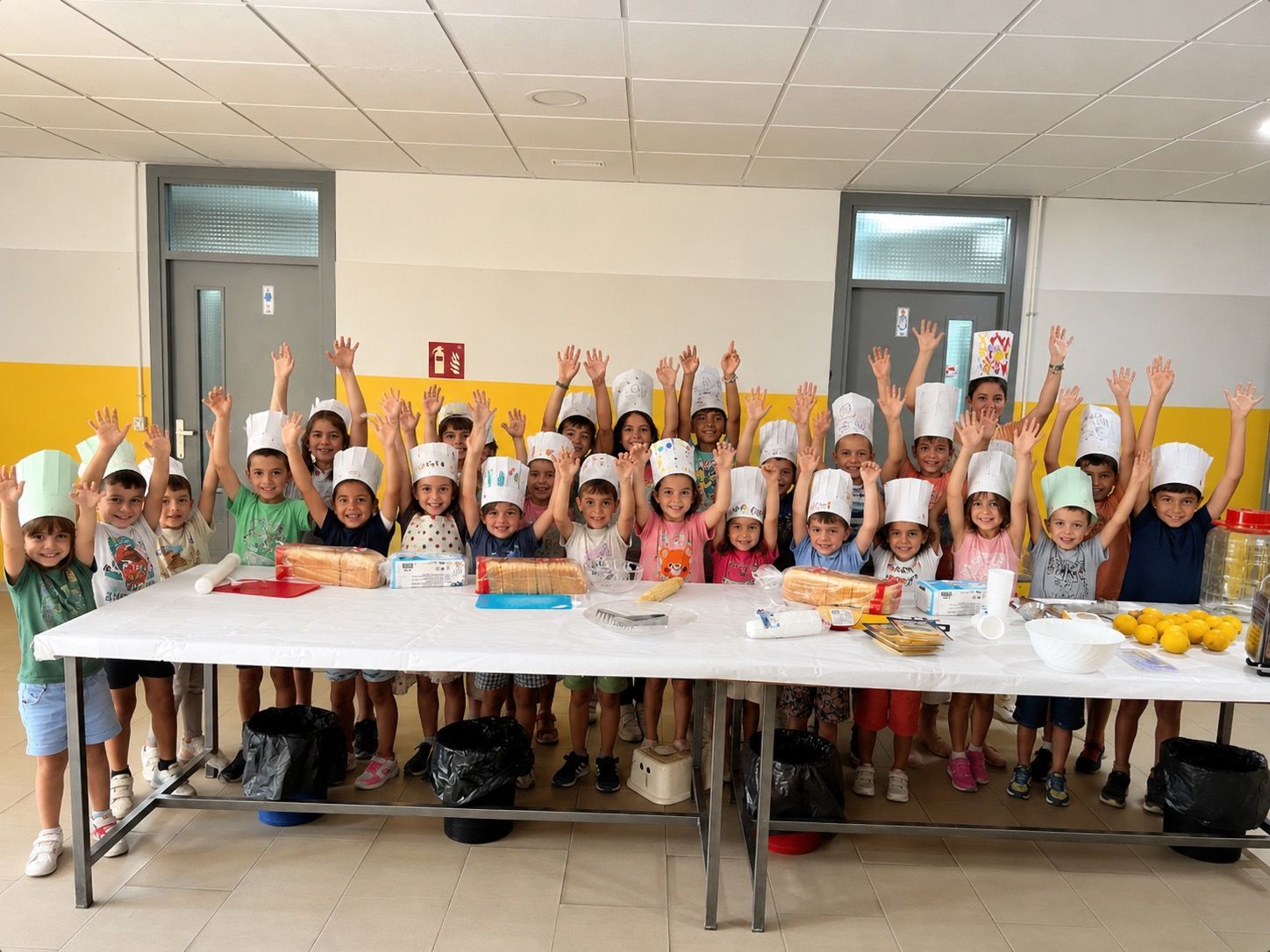 The camp group celebrating together
