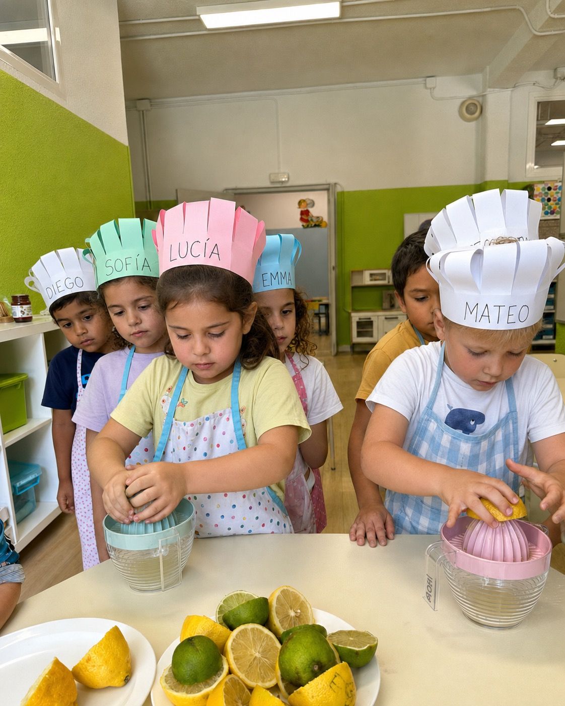 Cooking workshop, squeezing lemons